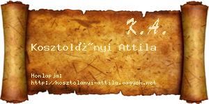 Kosztolányi Attila névjegykártya